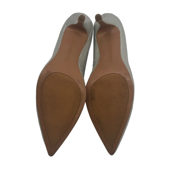 Nine West Silver Flax Pointed Toe Stiletto Pump Heels Size 8 Women’s - Picture 9 of 12